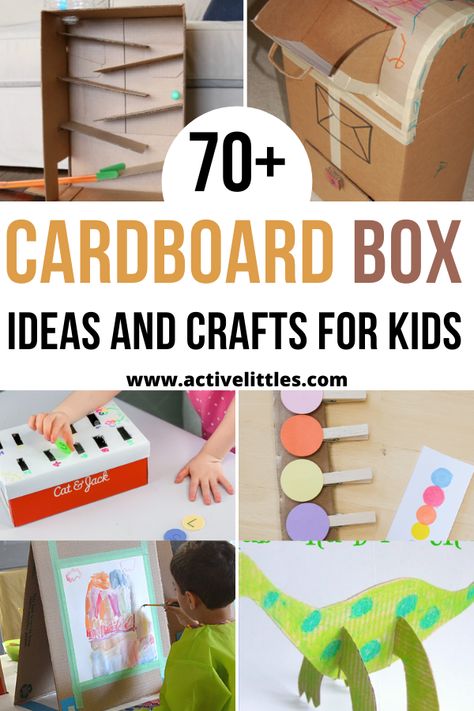 70+ Fun Cardboard Box Ideas and Crafts for Kids - Active Littles Cardboard Box Crafts For Kids, Box Crafts For Kids, Cardboard Crafts For Kids, Shoebox Crafts, Cardboard Kids, Cucumber Trellis Diy, Box Activities, Trellis Diy, Carton Diy