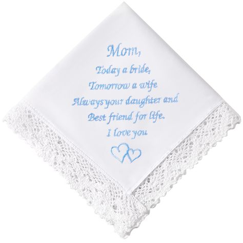 PRICES MAY VARY. WEDDING HANDKERCHIEFS - This is our classic Something Blue handkerchief with beautiful cotton lace trim. Something Old, Something New, Something Borrowed, Something Blue" is how the old saying goes. Keep the tradition alive by adding the Something Blue handkerchief to the bride's handbag. It is a perfect keepsake for the bride on her wedding day. MOTHER OF BRIDE HANDKERCHIEFS - About Size: 32*32cm/12.6*12.6”, beautifully crafted from premium 100% 60S cotton which makes the hanki Wedding Gift Ideas For Mother Of Bride, Wedding Gifts For Bride From Groom, Gifts For Mother Of The Bride, Wedding Manifestation, Mother Of The Bride Gifts, Something Blue For Bride, Father Of Bride, Blue Handkerchief, Mother Of The Groom Gift