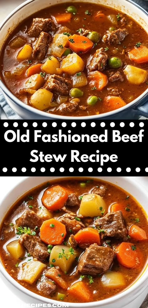 Looking for a hearty meal? This Old Fashioned Beef Stew Recipe is packed with rich flavors and tender beef, making it the perfect choice for cozy family dinners or gatherings. Dinner Ideas Easy Beef, Beef Ground Recipes, Tasty Ground Beef Recipes, Classic Beef Stew Recipe, Delicious Ground Beef Recipes, Old Fashioned Beef Stew, Quick Beef Recipes, Tasty Beef Stew, Quick Ground Beef Recipes