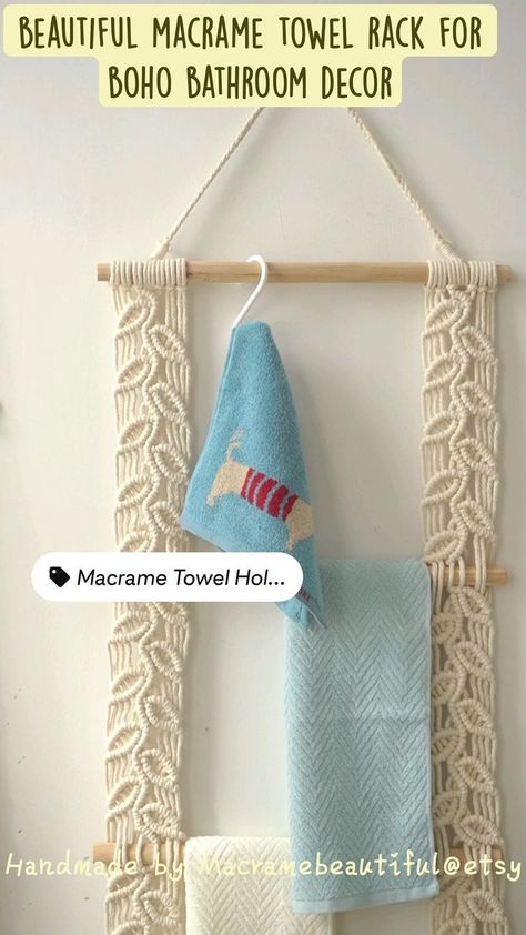 Macrame Bathroom, Small Projects Ideas, Macrame Mirror, Boho Bathroom Decor, Macrame Knots Tutorial, Macrame Wall Hanging Diy, Crochet Wall Hangings, Macrame Curtain, Boho Bathroom