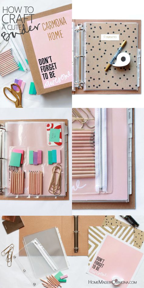 How to make your office and household binders as cute as they are functional! Art Curtains, Home Organization Binders, Escuela Diy, School Supplies Highschool, Curtains Accessories, Fun List, Household Binder, Bedroom Lights, Diy Back To School