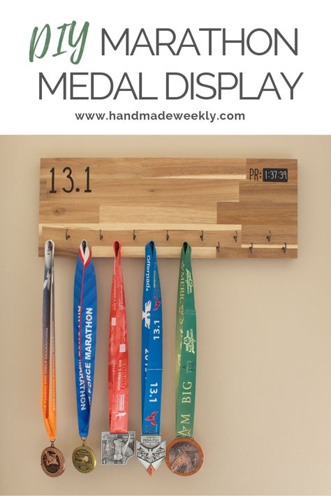 Medal Holder Diy, Diy Race Medal Display, Medal Display Ideas Diy, Diy Medal Display, How To Display Medals, 5k Medal Display Diy, Running Medal Display Ideas, Medals Display Ideas, Cosplay Organization