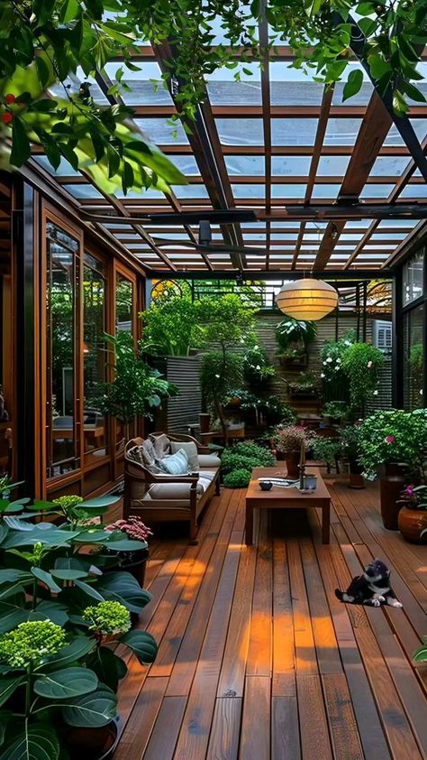 Design Garden Ideas, Roof Garden Design, Terrace Garden Design, Rooftop Terrace Design, Sunroom Designs, Courtyard Design, Casas Coloniales, Large Balcony, Patio Garden Design