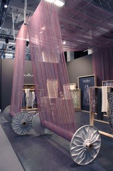 Panorama Berlin - 2015 - Booth Design Fabric Exhibition Design, Exhibition Display Design Creative, Fashion Exhibition Display Ideas, Fabric Exhibition Display, Display Design Exhibition Products, Fashion Exhibition Display, Cloth Exhibition, Creative Exhibition Stand Design, Exhibition Stand Design Ideas