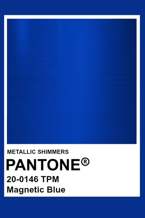 Magnetic Blue #Metallic #Pantone #Color Metallic Pantone, Blue Pantone, Pantone Swatches, Yves Klein Blue, Pantone 2020, Pantone Colour Palettes, Blue Palette, Power Colors, In Your Face