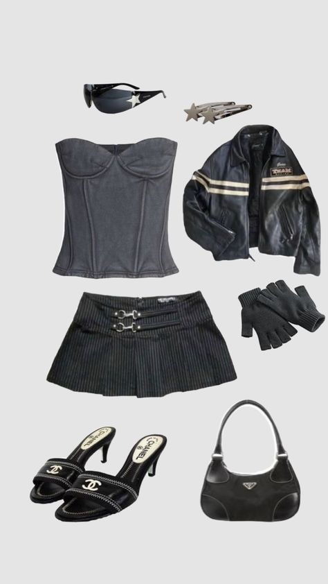 Grey Corset Outfit, Black Corset Aesthetic, Corset Aesthetic Outfit, Corset Top And Skirt Outfit, Corset Skirt Outfit, Corset And Skirt Outfits, Fashion Magazine Aesthetic, Grey Corset, Magazine Aesthetic