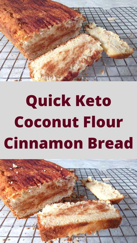 Coconut Flour Bread, Coconut Flour Recipes, Postre Keto, Diet Breakfast Recipes, Keto Cake, Low Carb Baking, Recipes Appetizers And Snacks, Cinnamon Bread, Easy Baking Recipes Desserts