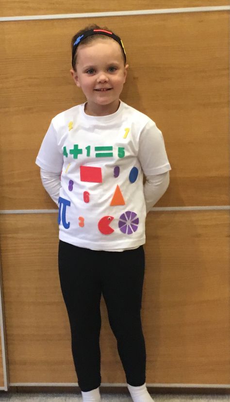 T-shirt for maths week Math Wizard Costume, World Maths Day Costumes, Nspcc Number Day Costume Kids, Maths Day Dress Up Ideas, World Math Day Costumes, Math Dress Up Ideas, Maths Dress Up Ideas Kids, Nspcc Number Day Costume Ideas, Number Day Costume Kids