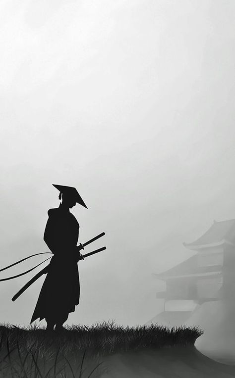 Samurai Pose, Ninja Japan, Samurai Drawing, Iphone Wallpaper Hd Original, Iphone 6s Wallpaper, Samurai Illustration, Ninja Wallpaper, Chill Mix, Japanese Art Samurai