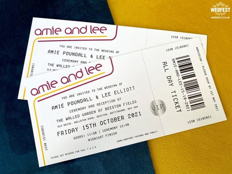 gig concert tickets wedding invites