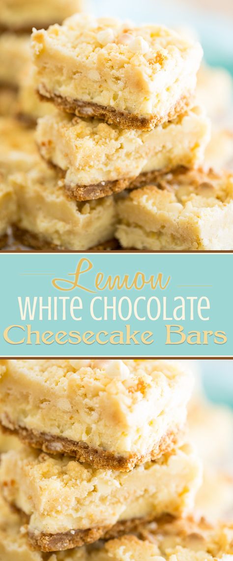 White Chocolate Lemon Cheesecake Bars | eviltwin.kitchen White Chocolate Cheesecake Bars, Lemon White Chocolate, White Chocolate Desserts, Wedding Cookie Table, Lemon Cheesecake Bars, Sweets Bar, White Chocolate Recipes, Chocolate Lemon, Jazz Cafe