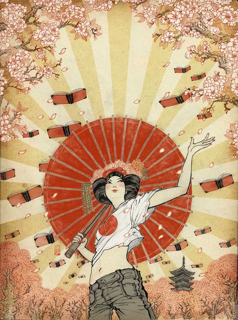 sketchtravel / yuko shimizu / exhibition poster Kyoto Poster, Yuko Shimizu, Frozen Kids, Red Umbrella, School Of Visual Arts, Japanese Illustration, Art Japonais, Art Et Illustration, Japan Art