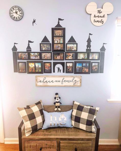 Castle Wall Mural, Disney At Home, Disney House Ideas, Wall Mural Decals, Family Room Walls, 4x6 Picture Frames, Disney Wall, Castle Wall, Castle Designs