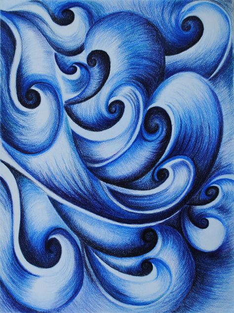 Color Pencil Abstracts Blue Color Drawing, Color Pencil Abstract Drawing, Color Pencil Projects, Abstract Color Pencil Drawings, Colored Pencil Patterns, Abstract Colored Pencil Art Ideas, Abstract Art Colored Pencil, Colored Pencil Abstract Art, Cool Colors Drawing