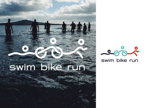 Swim Bike Run Tattoo, Swimming Logo Design, Logo Swimming, Swimming Club Logo Design, Swim Design Graphic, Swim Bike Run, Event Design Branding, Triathlon Training Program, Ironman Triathlon Tattoo