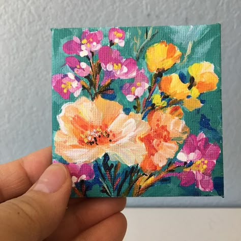 Canvas On Easel, Mini Toile, Small Canvas Paintings, Small Canvas Art, Aesthetic Painting, Canvas Ideas, Canvas Crafts, Mini Canvas Art, Small Canvas