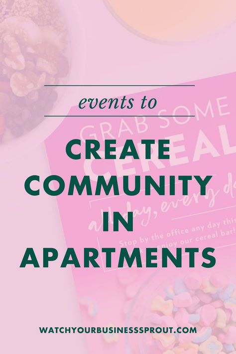 Want community in apartments that you manage? Get ideas for events for apartment communities to bring residents together (and drive numbers) including this cereal bar resident event here. Hoa Social Committee Ideas, November Resident Events, Apartment Resident Events, Community Event Ideas, Resident Events Ideas Apartments, Service Coordinator, Ideas For Events, Outreach Marketing, September Events