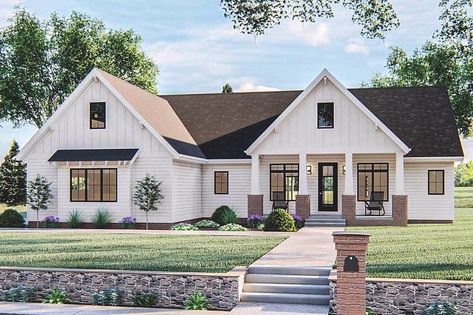 House Plans Single Story, Single Story Farmhouse, Plans For The Future, Farmhouse Style House Plans, Modern Farmhouse Exterior, Farmhouse House, Farmhouse Plan, House Plans Farmhouse, Modern Farmhouse Plans