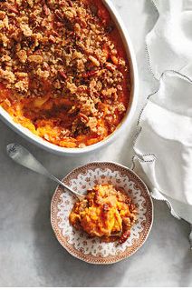 Peach Sweet Potato Casserole Recipe + Just Peachy Cookbook Review - Just Short of Crazy Canned Sweet Potato Recipes, Ham Steak Recipes, Holiday Casseroles, Ham Steak, French Delicacies, Ham Steaks, Sweet Potato Recipes Casserole, Potatoe Casserole Recipes, Holiday Favorite Recipes