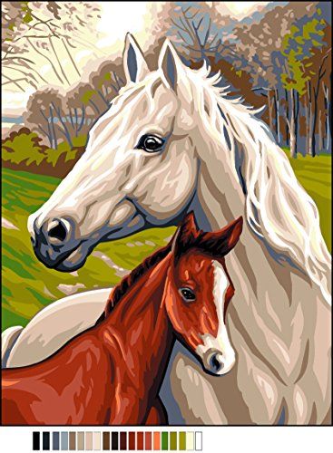 Royal Paris Tapestry RP Canvas Horse and Foal Mare And Foal, Painted Horses, Beautiful Horse Pictures, Horse Artwork, Equestrian Art, Easy Canvas Painting, Horse Drawings, Horse Drawing, Equine Art