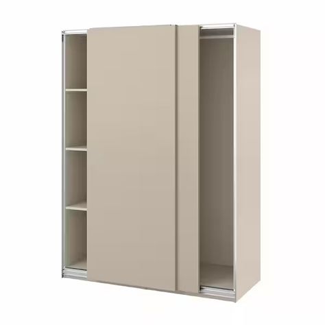 PAX / HASVIK Wardrobe, beige/beige, 150x66x201 cm - IKEA Ikea Reinsvoll Beige, Room Decore Idea, Ikea Fitted Wardrobes, Bedroom Planning, Armoire Ikea, Ikea Wardrobe, Bedroom 2024, Dorm Organization, Sliding Wardrobe Doors