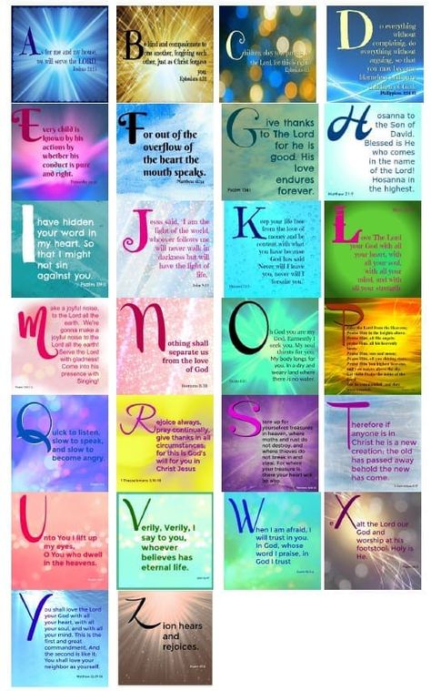 Abc Christian Version, Memory Verses For Kids, Abc Bible Verses, Verses For Kids, Bible Cards, Printable Background, Story Kids, Bible Verse Memorization, Memory Verses