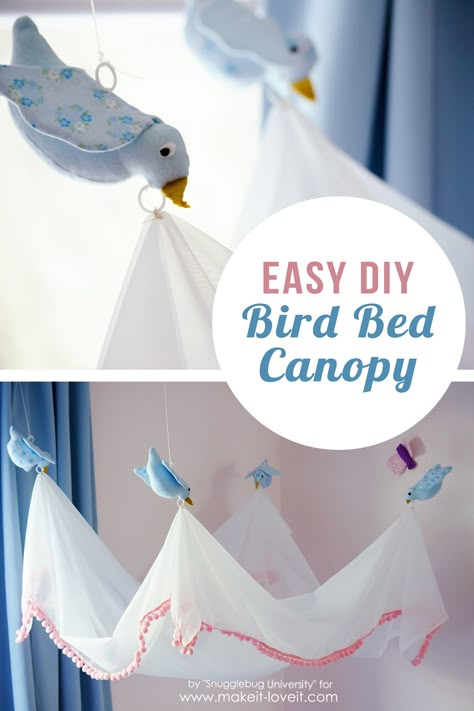 Easy DIY Bird Canopy....for above a BED! | via Make It and Love It Deco Disney, Princess Nursery, Disney Room, Disney Rooms, Disney Nursery, Diy Birds, Princess Room, Bed Canopy, Disney Diy