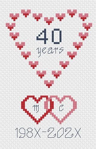 Anniversary Cross Stitch, Wedding Hearts, Cross Stitch Christmas Cards, Anniversary Cards Handmade, Wedding Cross Stitch, Wedding Cross, Completed Cross Stitch, Ruby Wedding, Cross Stitch Heart