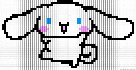 Cinnamoroll perler bead pattern Cinnamoroll Cross Stitch, Cinnamoroll Perler, Sanrio Pixel Art, Free Halloween Crochet, Blouse Free Pattern, Crochet Grid, Free Pattern Crochet, Pearl Beads Pattern, Easy Pixel Art