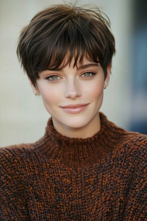 CREATIVEBOOSTER Pixie Heavy Bangs, Pixie Cut With Fringe, Pixie Haircut Fine Hair, Textured Fringe, Longer Pixie Haircut, Short Hair Images, Edgy Pixie, Short Hairstyles For Thick Hair, Funky Hairstyles