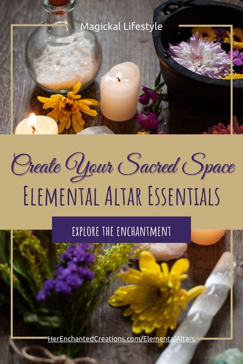 Discover the magic of balancing Earth, Air, Fire, Water, and Spirit in your home. Our blog guides you through the enchanting process of creating an elemental altar, perfect for enhancing your spiritual journey. Air Representation Altar, Elemental Altar Ideas, Elements Altar, Water Altar, Elemental Altar, Altar Essentials, Spiritual Altar Ideas, Earth Altar, Grimoire Ideas