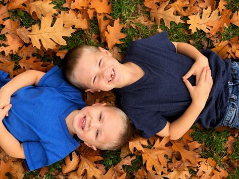 Brother photography. Sibling photoshoot. Matching sibling outfit. Fall photoshoot. Brothers. Little boy photography. -Lindsey Chipman Outdoor Brother Photo Ideas, Brothers Fall Picture Ideas, Brother Fall Pictures, Brother Fall Photo Ideas, 2 Brother Photoshoot, Fall Photoshoot With Kids, Sibling Photography Poses Two, Sister Fall Photoshoot Kids, Brother Picture Poses