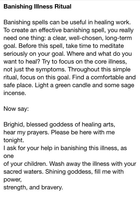 Spell For Illness, Eclectic Witch Decor, Banishing Incantation, Banishing Illness Spell, Spells To Heal Illness, Banish Illness Spell, Illness Spell, Witchcraft Banishing, Banishing Magick