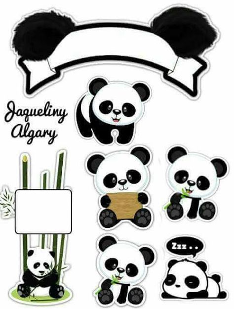 Panda Free Printable Cake Toppers. | Oh My Fiesta! in english Printable Cake Toppers, Panda Themed Party, Bolo Panda, Panda Baby Showers, Panda Craft, Panda Birthday Party, Panda Decorations, Panda Birthday, Panda Party