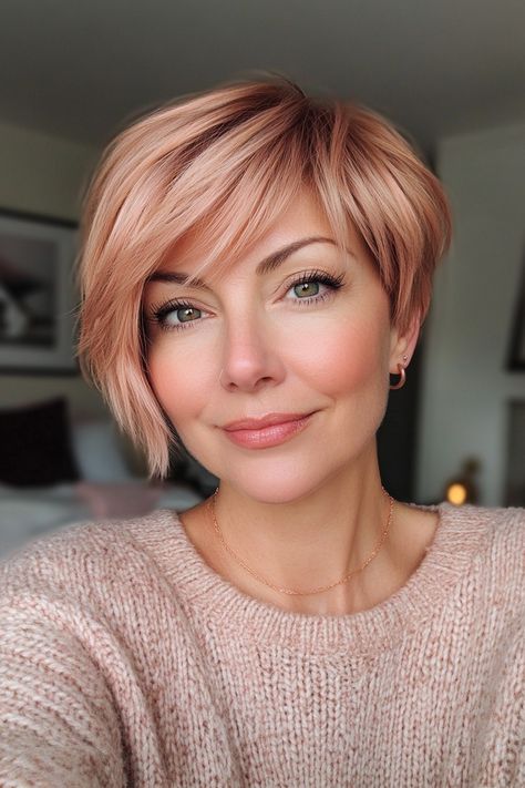 32 Inspiring Short Hairstyles for Older Women with Fine Hair in 2024 – CreativeBooster Ear Length Hair With Layers, Hairstyles For Short Hair Man, Ear Length Hairstyles, Short Hair Man, Hairstyle For Fine Hair, Textured Haircuts, Short Cut Hairstyles, Short Textured Haircuts, Icy Blonde Highlights