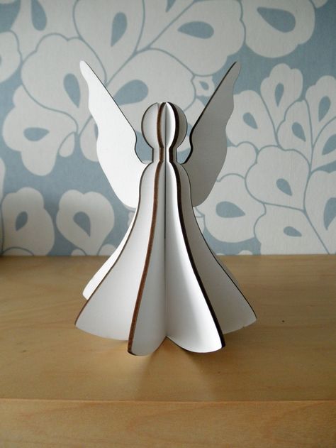 Christmas! Cardboard Angel, Christmas Diy Decor Ideas, Christmas Diy Decor, Paper Angel, Wood Angel, Snow Angel, Christmas Idea, 3d Craft, Angel Crafts