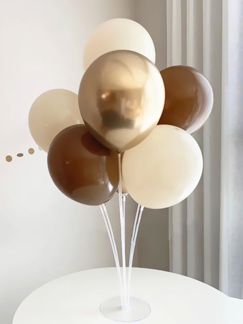 Multicolor  Collar  Latex  Balloons Embellished   Event & Party Supplies Brown Balloons Decoration, Brown Balloons, Dedication Cake, Baby Party Themes, Balloon Colors, 40 Balloons, White Party Decorations, Coffee Brown Color, Balloon Ceiling