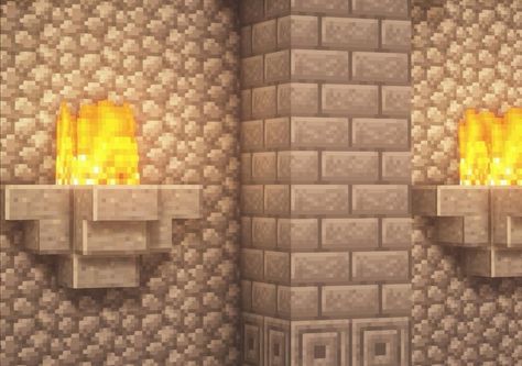 Castle Decor Minecraft, Crimson Wood Minecraft, Minecraft Wall Light, Minecraft Hallways, Minecraft Jail Ideas, Minecraft Doorways, Minecraft Doorway Ideas, Minecraft Castle Interior, Minecraft Doorway Design