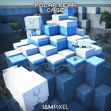 Minecraft Polar Bear Habitat, Minecraft Museum, Aesthetic Minecraft Builds, Urs Polar, Minecraft Farm, Easy Minecraft Houses, Diy Minecraft, Cute Minecraft Houses, Minecraft Plans