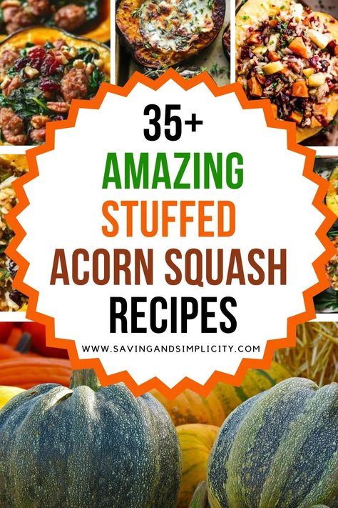 21+ easy to make stuffed acorn squash recipes perfect for busy weeknight meals & budget dinner ideas. Including sausage stuffed acorn squash, apple stuffed acorn squash, Mediterranean acorn squash and more amazing fall recipes. Busy weeknight dinners. Air Fryer Stuffed Acorn Squash Recipes, Acorn Squash Sausage Recipes, Acorn Squash Thanksgiving Recipes, Acorn Squash Casserole Recipes, Best Acorn Squash Recipe, Baked Acorn Squash Recipes, Stuffed Acorn Squash Recipes, Stuffed Squash Recipes, Acorn Recipes