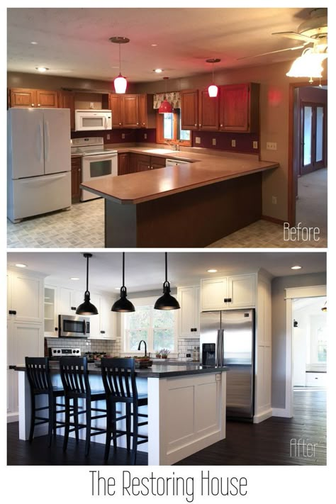 Complete House Renovation, Kitchen Renovation Diy Ideas, Whole House Renovation, Kitchen Remodel With Island, House Flipping, Diy Kitchen Renovation, Diy Kitchen Remodel, Kitchen Remodel Before And After, Shower Diy