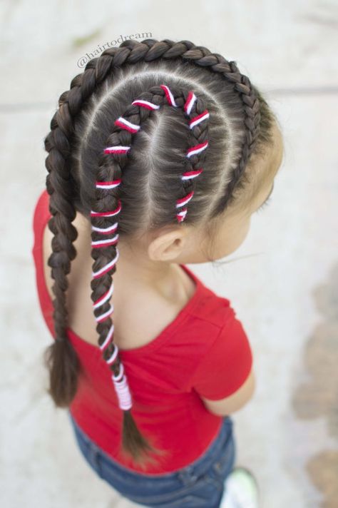 List : 25 Easy Christmas Hairstyles Ideas (photos) Dutch Pigtail Braids, Hairstyles Christmas, Christmas Candy Canes, Dutch Braids, Twist Ponytail, Wacky Hair Days, Wacky Hair, Christmas Hairstyles, Hairstyle Gallery