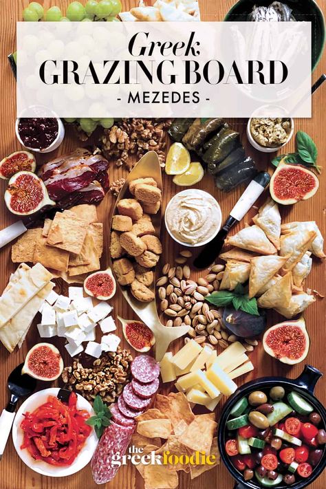 How To Make A Greek Grazing Board Greek Meze, Meze Platter, Charcuterie Appetizers, Greek Appetizers, Greek Dinners, Grazing Board, Greek Flavors, Best Appetizer Recipes, Charcuterie Recipes