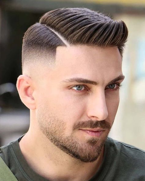 Men Hair Styles 2023, Hard Part Haircut Mens, Haircut Styles Men, Haircut For Men 2023, Comb Over Fade Haircut, White Boy Haircuts, Hard Part Haircut, Top Haircuts For Men, Comb Over Fade