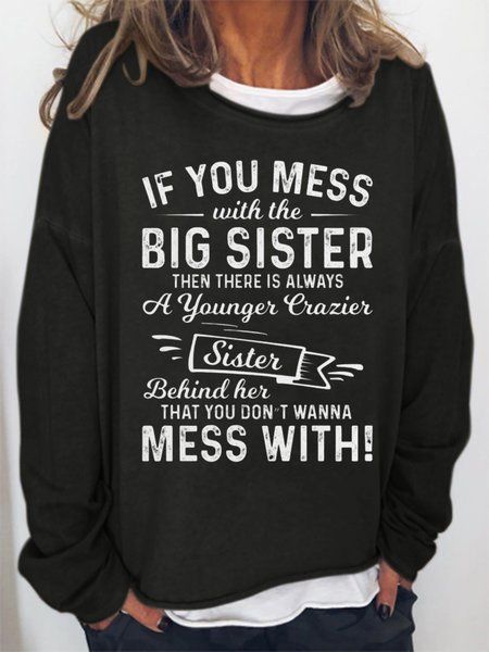 Crazy Grandma, Sweatshirt Ideas, Crazy Sister, Cricket Ideas, Sassy Tee, Letter Sweatshirt, Shirt Sayings, Women's Sweatshirts, Funny Words