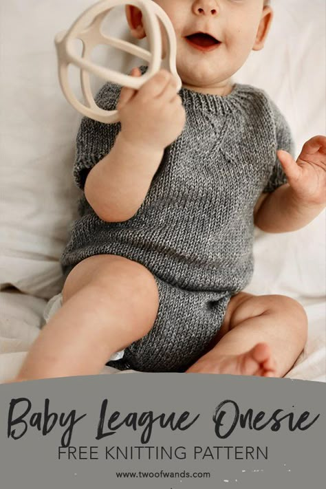 Baby League Onesie FREE Knitting Pattern — Two of Wands Newborn Knit Romper Pattern Free, Baby Knit Sweater Pattern, Free Baby Knit Patterns, Knitted Baby Sweaters Free Patterns, Free Knitting Patterns For Babies, Knit Baby Sweaters Free Patterns, Ravelry Knitting Free Baby, Easy Baby Knitting Patterns Free, Newborn Knitting Patterns Free