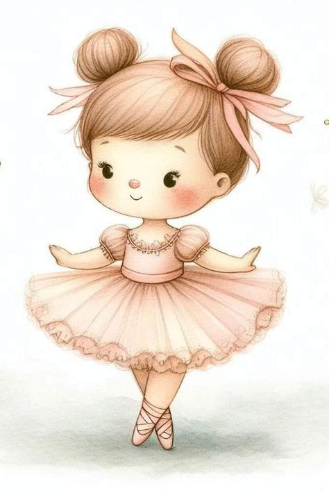 Painting For Baby Girl, Cartoon Wall Painting, Girls Room Paint, Ballerina Clipart, Ballerina Kids, Cute Ballerina, Room Decor Cute, Ballerina Painting