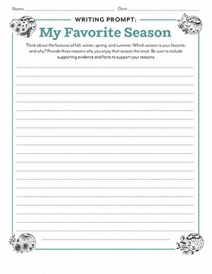 Favorite Season Writing, Season Worksheet, Summer Movies List, Seasons Worksheets, Writing Lesson Plans, 4th Grade Reading, 3rd Grade Reading, School Information, Opinion Writing