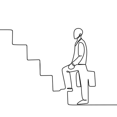 Stairs To Success Drawing, Two Person Talking Drawing, Stair Illustrations, Man One Line Drawing, Suitcase Drawing, Stairs Illustration, Stairs Drawing, Steps Illustration, Success Illustration