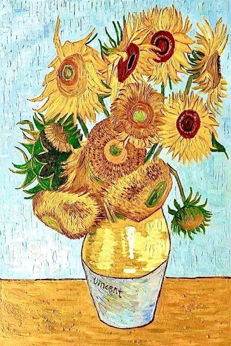 Vicente Van Gogh, Appropriation Art, Vincent Van Gogh Art, Van Gogh Sunflowers, Arte Van Gogh, Acrylic Painting Flowers, Amazing Paintings, Van Gogh Art, Pretty Drawings